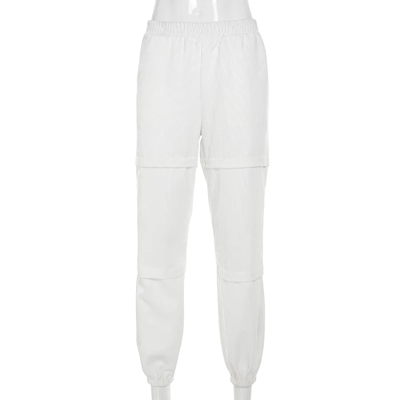 Iamhotty Высокая талия повседневные Jogger женские брюки карго карман эластичная талия Твердые Брюки карго Mujer базовые свободные женские брюки