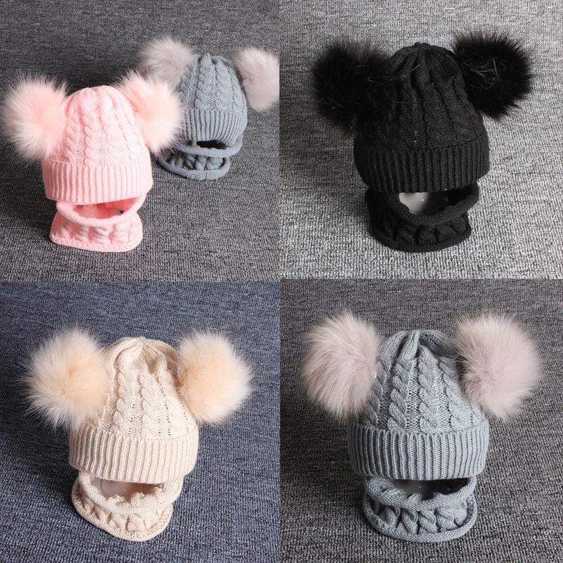 Newborn Kids Baby Boy Girl Pom Hat Children Winter Warm Knit Bobble Beanie Cap