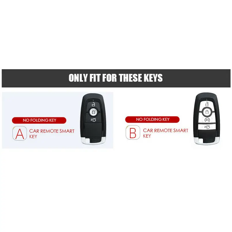 For Ford Fusion Mustang Explorer F-150 F-250 F-350 Genuine Leather Car Key Case Cover Bag Shell Remote Key Case
