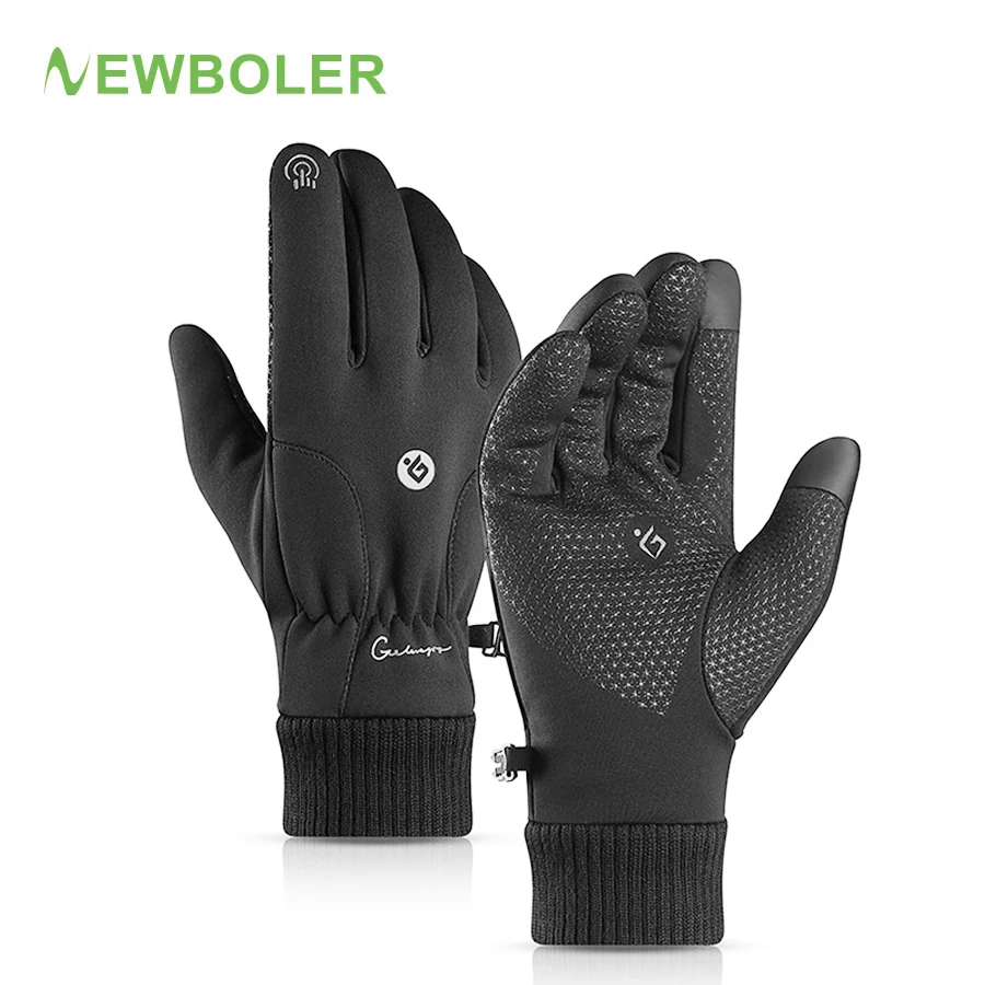 NEWBOLER теплые зимние перчатки для езды на велосипеде лыжах мотоцикле с сенсорным