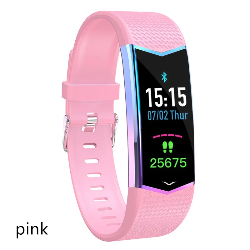 pink LV08 смарт-браслет градиентный цветной циферблат мониторинг сердечного ритма спортивный фитнес-трекер Smartwatch IP67 Водонепроницаемый PK Y5 G26S - Color: pink