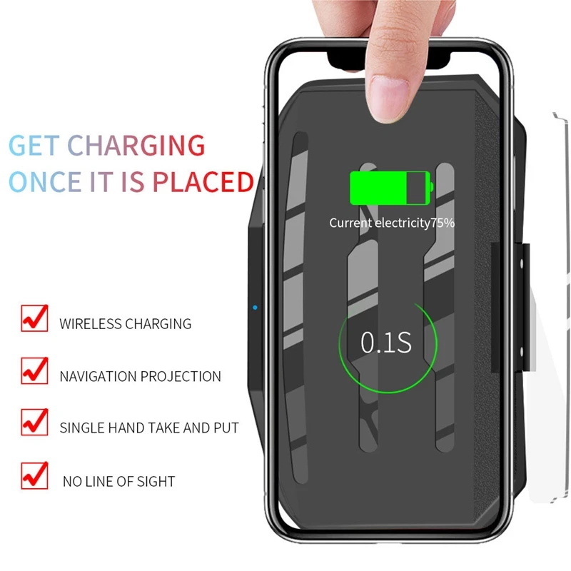 Универсальное беспроводное зарядное устройство HUD для iPhone X, 8 Plus, дисплей на голову, Беспроводная зарядка для samsung Galaxy S8, S9 Edge, держатель для телефона