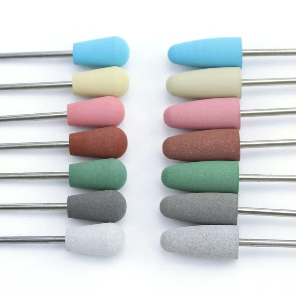Fresadora para manicura del clavo de silicona brocas de caucho Rotary Bit de broca rebabas accesorios pie cutícula herramientas de corte
