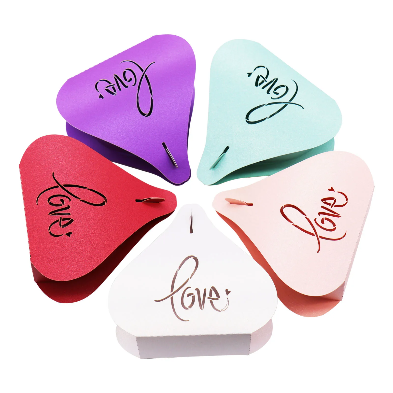 

10 Pcs "LOVE" Candy Box Hearty Shape Hollow Wedding Decoration Candy Box Wedding Mini Package Box Package Box Party Supplies