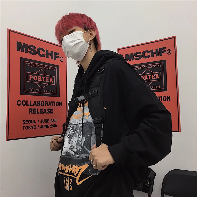 Ulzzang хип-хоп шикарные корейские ins Harajuku BF топы с принтом толстовки с капюшоном Новые Унисекс модные Свободные повседневные женские толстовки