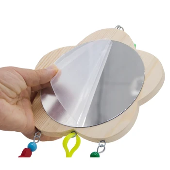 

Chicken Toys for Hens with Mirrors Chicken Wood Mirror Toy with Bell for Chicks 11UA