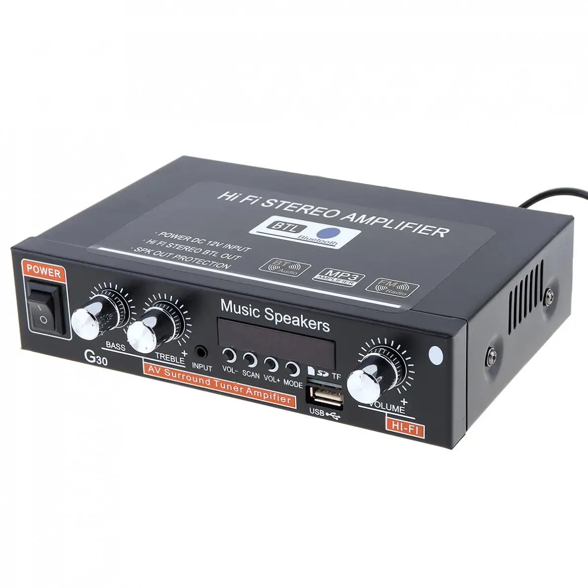 G30 HIFI Bluetooth автомобильный аудио усилитель мощности fm-радио плеер Поддержка SD USB DVD MP3 с пультом дистанционного управления для авто мотоцикла дома