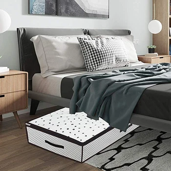 

2 Pack Foldable Under Bed Bags Large Under Bed Storage Boxes Thick Breathable Underbed Clothes Storage Bags Zippered Organizer