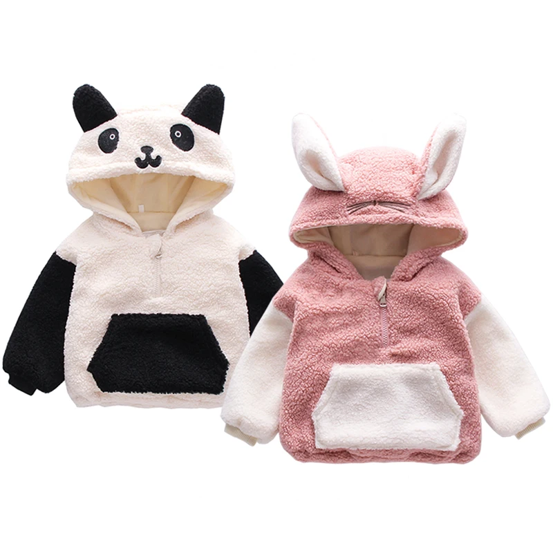 pantalon vêtements Enfant bébé fille hiver Tenues chaud Panda Sweat à capuche manteau 