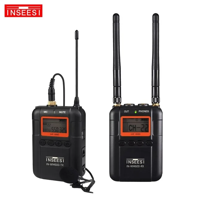 INSEESI IN-WM800 50 канал Профессиональный Беспроводной микрофон для DSLR видеокамеры Системы ненаправленный петличный микрофон - Цвет: IN-WM600