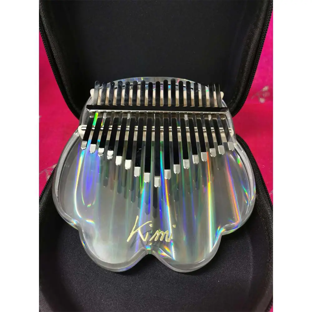 Kalimba Kimi Acrylic 17 Key Transparent Thumb Piano Mbira Sanza with Tuner Hammer Gig Kalimba Finger Keyboard Musical Instrument