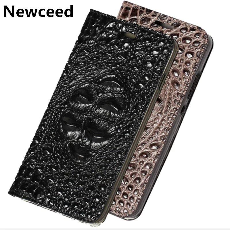 

Crocodile Pattern Genuine Leather Magnetic Flip Phone Cover For Huawei Honor 20 Pro/Honor 20i/Honor 20 Flip Cover Capa Card Slot