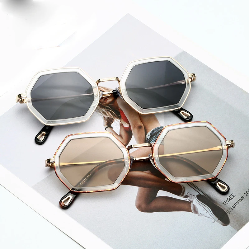 Модные маленькие шестигранные солнцезащитные очки Новое поступление готические Оттенки для женщин Роскошные Брендовые очки Lunette De Soleil ретро очки