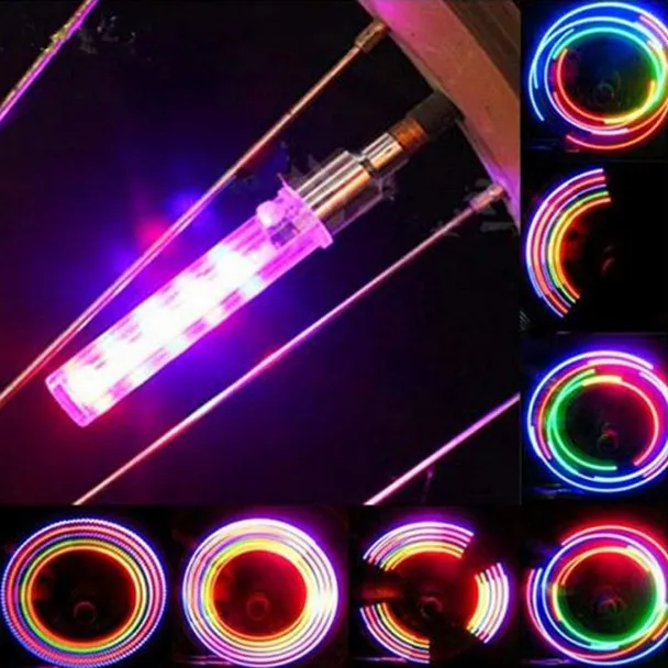 

2Pcs Car Bike Wheel 5 LED Light Waterproof Motor Bike Tyre Valve Lamp Motion Activated Glow LEDs Lights Tire Stem Caps Neon