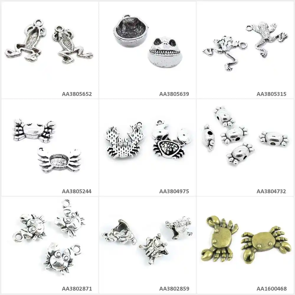 Prata Banhado A Bronze antigo Príncipe Sapo Contas Loose Jewelry Making Encantos Caranguejo Câncer de Cabeça Beading Artesanato Artesanato