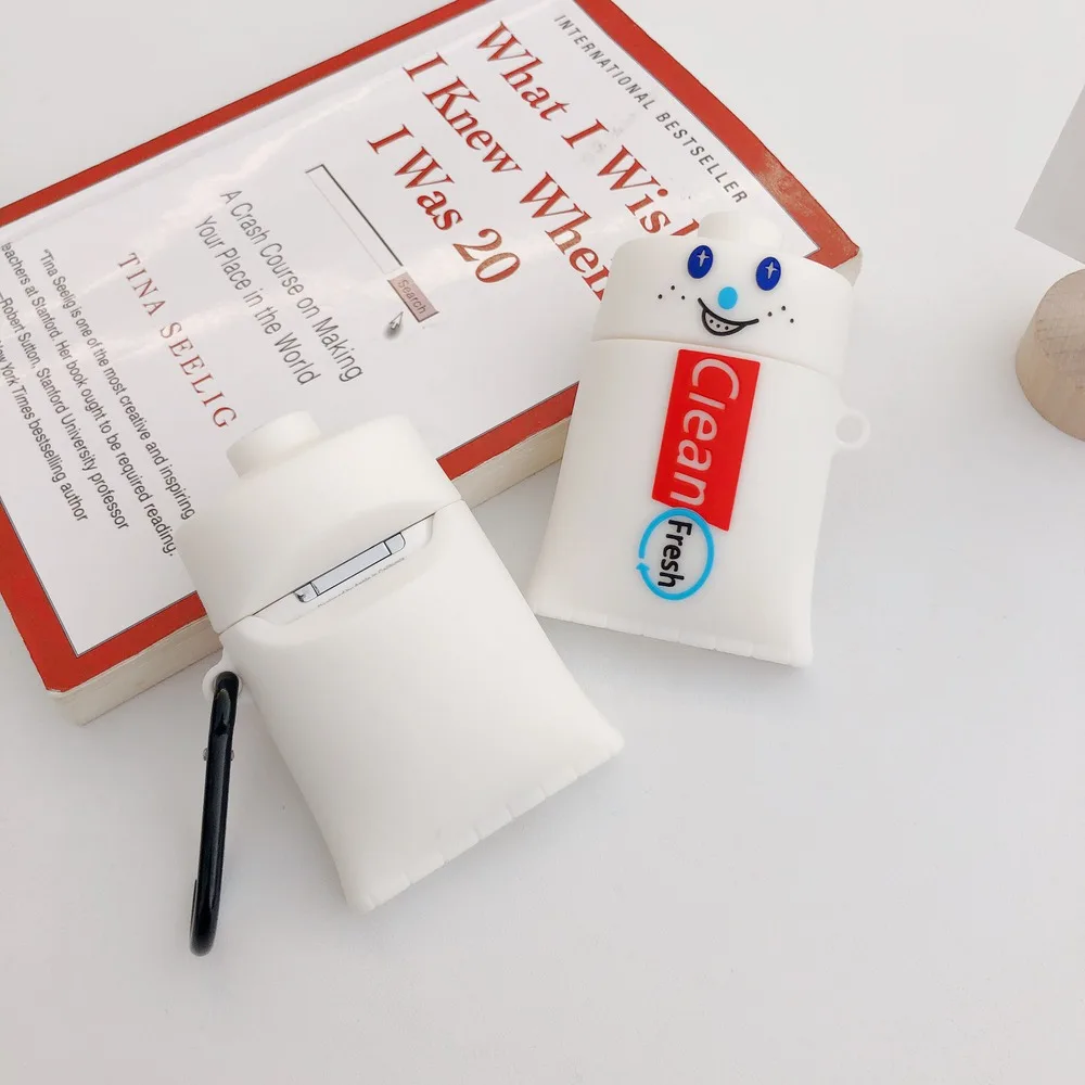 3D забавная Милая зубная паста ударопрочный наушник Чехлы для Apple Airpods 1/2 прекрасный силиконовый защитный чехол для наушников Аксессуары