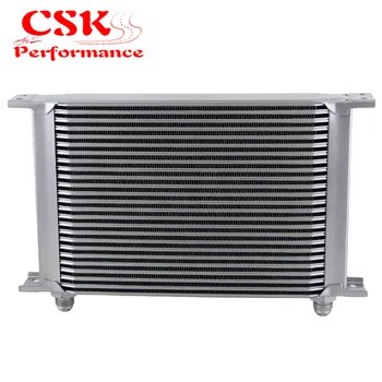 

25 Row 8AN Universal Engine Transmission Oil Cooler 3/4"UNF16 AN-8 Silver