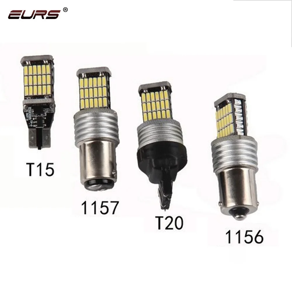 Светодиодсветодиодный лампы для заднего хода EURS 2 шт. T20 T15 W16W Canbus 1156 920 921
