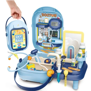 

Kids Pretend Play Set Portable Accessories Suitcase Pack Storage Box Toys Kit Role Play Game Toys for Kids