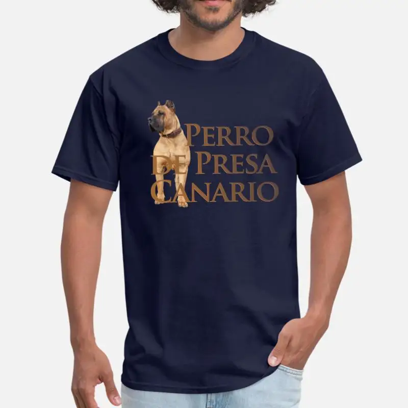 Men-Navy Blue Дизайнерская мужская футболка Perro De Presa Canario Dogo Canario женская футболка с вырезом лодочкой Размер Xxxl 4xl 5xl Мужской Топ в стиле хип-хоп - Цвет: Men-Navy Blue
