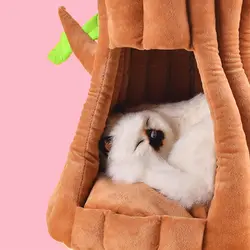 Кошка теплая пещера прекрасный дизайн дерева щенок зимняя Кровать Дом Питомник флисовое мягкое гнездо для маленьких средних собак дом для