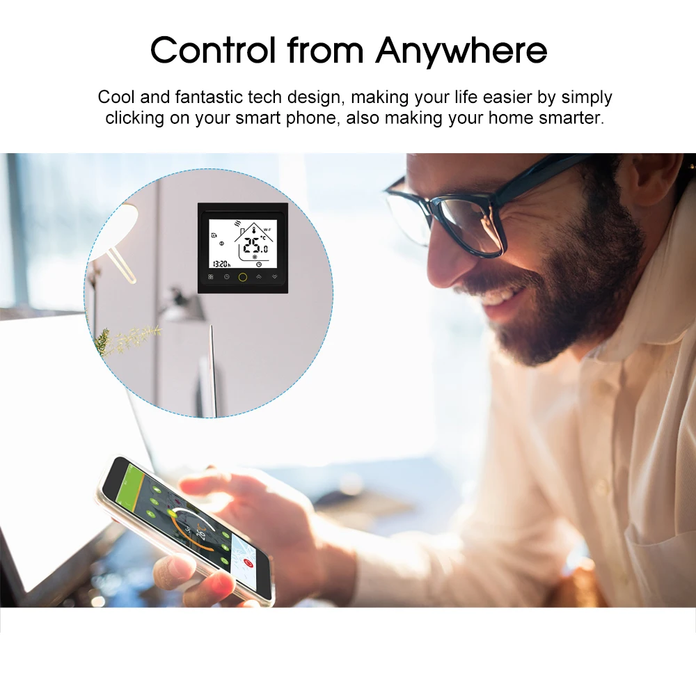 Термостат для нагрева воды Smart WiFi цифровой контроль температуры ler Tuya/SmartLife приложение управление голосом 3A AC95-240V