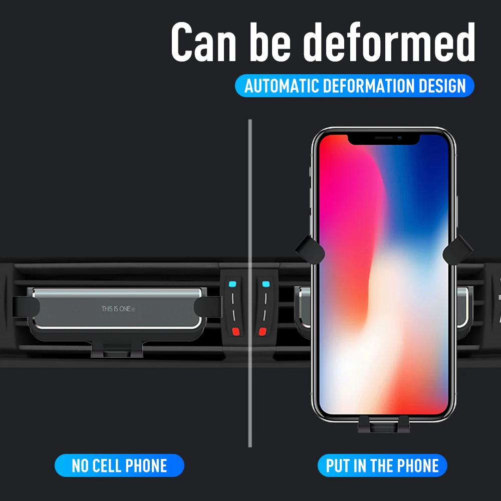 Гравитационный Автомобильный держатель для телефона в автомобильном вентиляционном отверстии без магнитного держателя для мобильного телефона держатель для навигатора для iPhone 11 XS MAX Xiaomi Stand