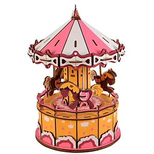 Dadaism деревянная музыкальная игрушка merry-go-круглые детские украшения для дома карусельная лошадка музыкальная шкатулка Рождество DIY свадебное здание - Цвет: merry-go-round