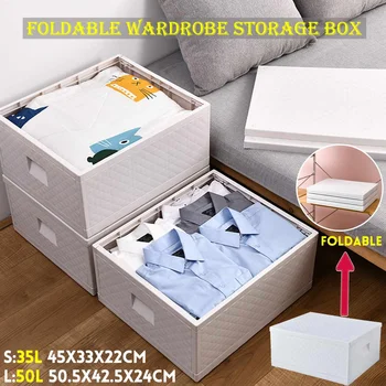 

S/L Foldable Large Storage Box Cube Stackable Wardrobe Organiser Holder Home Storage Box Quilt Storage Container Bag