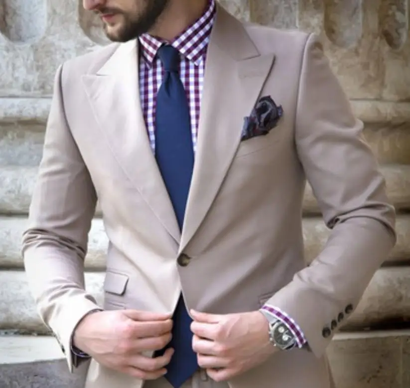 Slim Fit умный деловой мужской костюм элегантный формальный вечерний Выпускной Мужской Блейзер Куртка из двух частей мужские костюмы с брюками Новинка