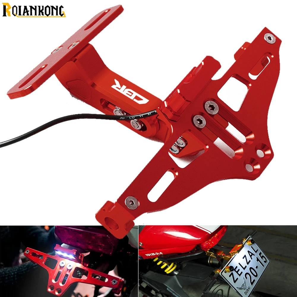 For Honda CBR 125R 250R 250RR 600F 2011-2018 2017 2016 Motorcycle Adjustable License Plate Bracket Holder Frame Number | Автомобили и