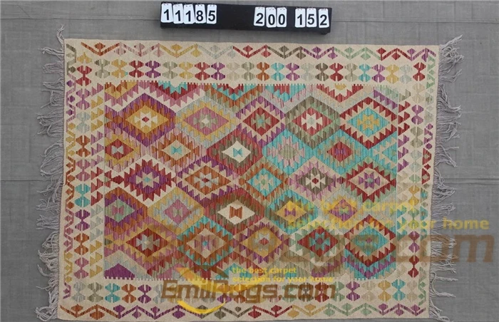 triped kilim rug Wool Hand Knitted Livingroom Geometric Bohemian Wool Knitting