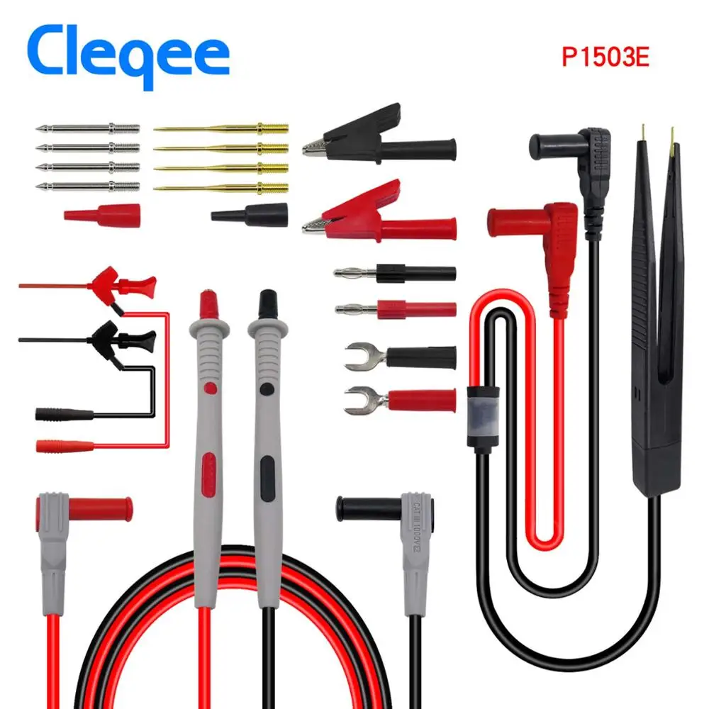 P1503E Cleqee датчики для мультиметра Сменные иглы тестовые комплекты проводов Щупы для цифрового мультиметра кабель Щупы для мультиметра провода наконечники - Цвет: P1503E