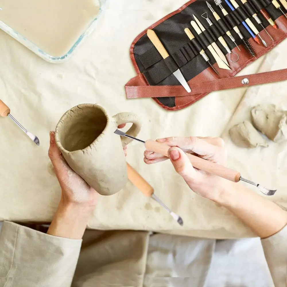 27 шт. художественные поделки набор инструментов для лепки из глины Fimo для моделирования и резьбы набор инструментов керамика и керамика деревянные ручки инструменты для лепки из глины