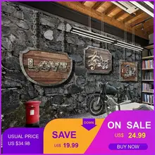 Пользовательские настенные росписи Снэк бар кофе Дом Кухня ретро ностальгия Мотоцикл Бар задний план живопись обои росписи