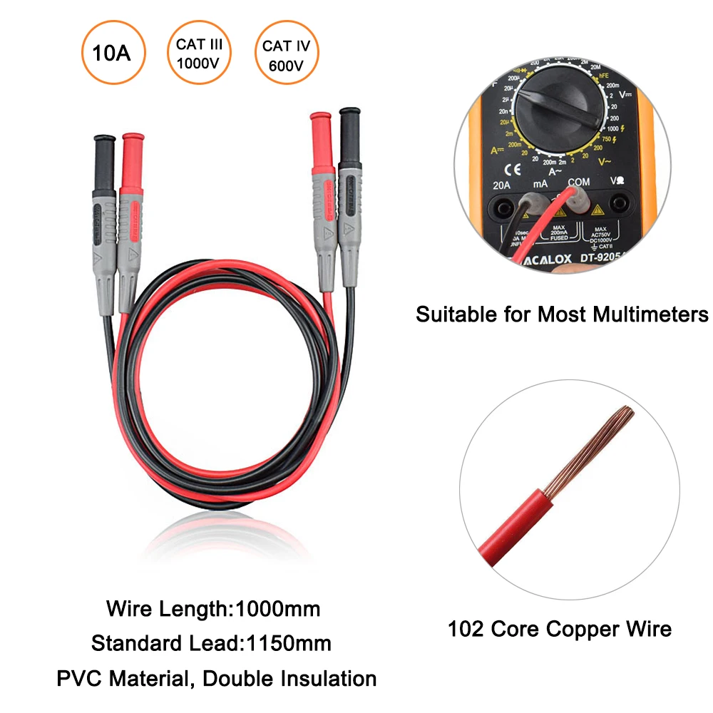 NEWACALOX мультиметр Наконечник иглы зонд Тестовые провода Универсальный цифровой