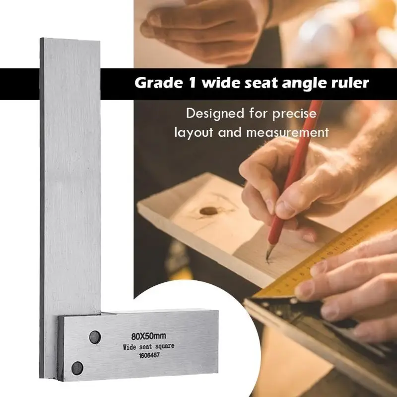 

Machinist Square Measure Right Angle Ruler 90 Degree Carpenter Hardening of Precision Steel for Engineers Auxiliary Tool
