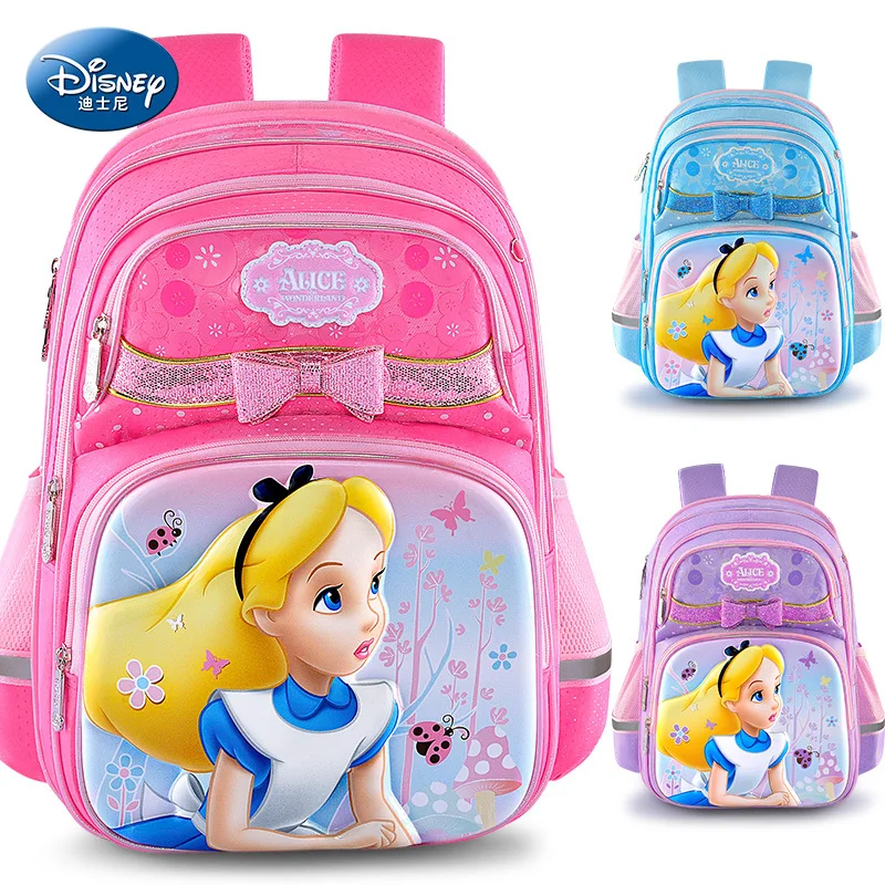 Disney Alice/Новая школьная сумка для учеников начальной школы 1-3-4 класса, рюкзак для девочек, корейский модный рюкзак для девочек