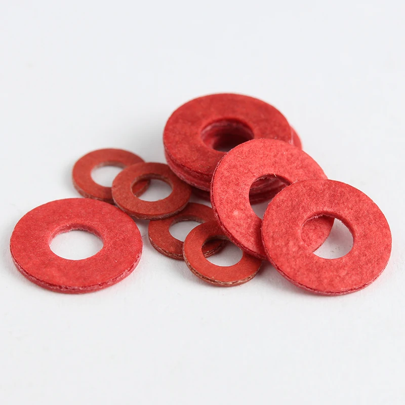 Free Shipping 500pcs M2 M2.5 M3 M4 M5 M6 M8 Steel Pad Insulation Washers Red Steel Paper Meson Gasket Spacer Insulating Spacers
