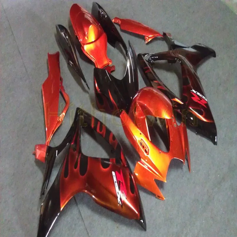 Пользовательский капот мотоцикла для GSX-R600750 2006-2007 K6 ABS пластик обтекатель литья прессформы глянцевый черный - Цвет: F