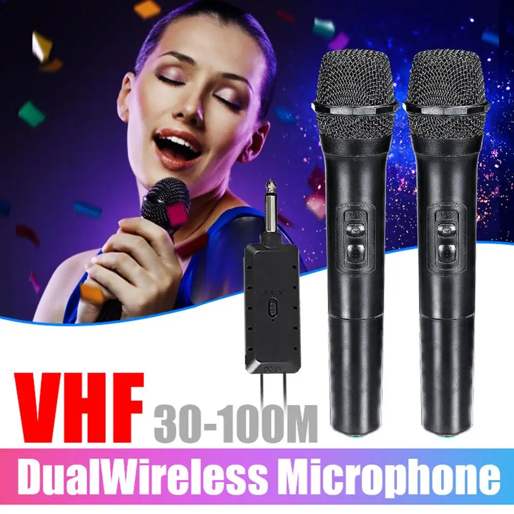 Микрофон 2шт LEORY VHF Professionnel беспроводной Конденсатор DJ караоке Оратор 2 Ручной МИК