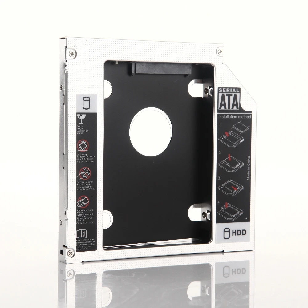 Алюминиевый Универсальный 2-й HDD SSD карман для жесткого диска для ноутбука 12,7 мм SATA ODD cd-rom DVD-ROM дисковод для оптических дисков