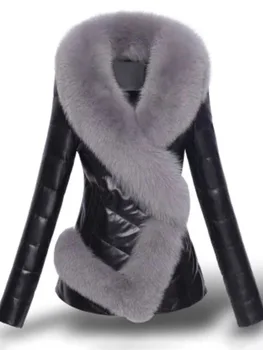 

2019 Faux Leather Jacket Female Women Winter Coat Thickening Cotton Winter Jacket Womens Outwear Fur for Women Winter Plus Size