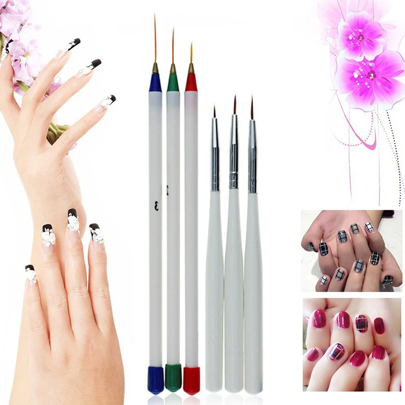 3 шт. лак для ногтей кисть рисования Полоска подводка сделай сам ручки кончики