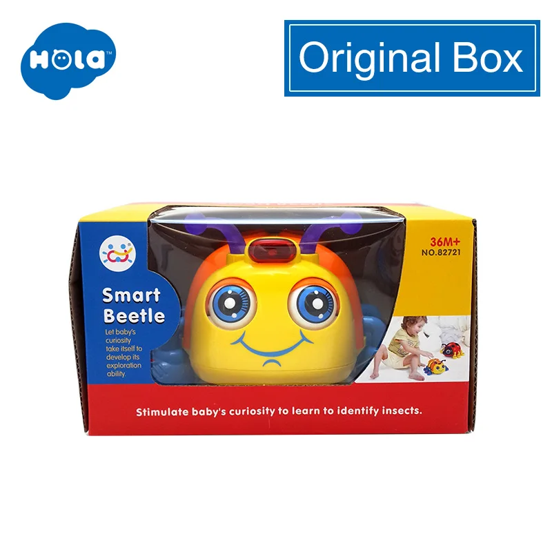 HOLA TOYS 82721 детские игрушки младенческий ползучий Жук электрическая игрушка Божья коровка с музыкой и светом обучающие игрушки для детей Подарки - Цвет: ORIGINAL BOX