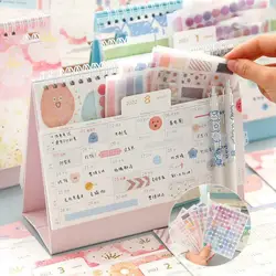 Planificateur de calendrier annuel de bureau de poche avec cartes de vœux et 8 autocollants, fournitures scolaires et de bureau à domicile, 2022 