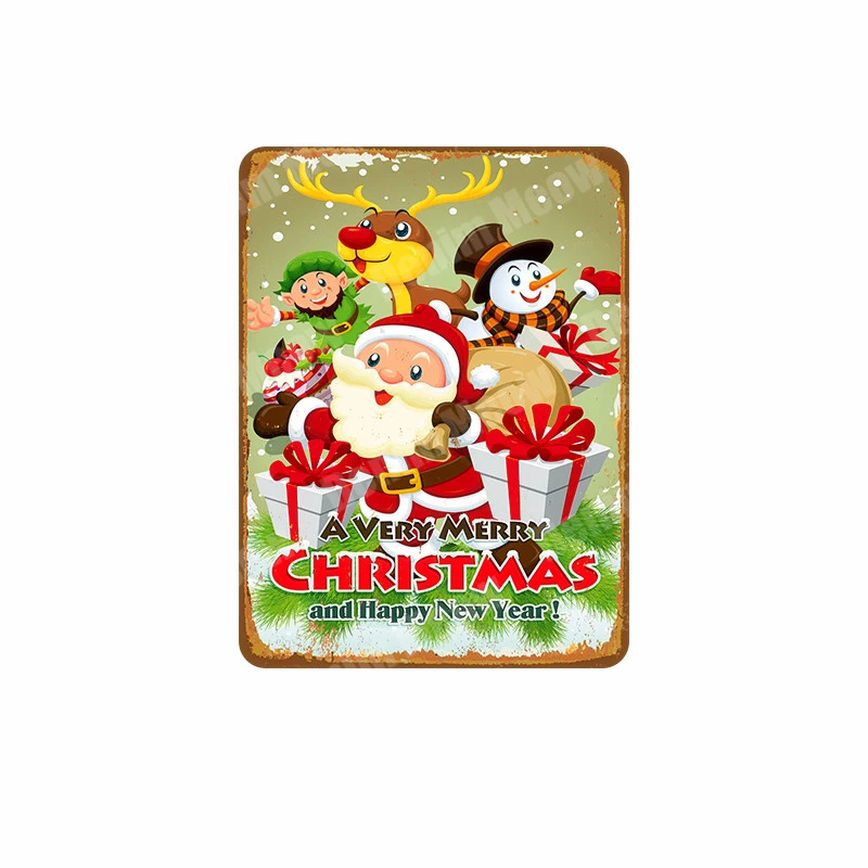 C Merry Christmas ретро постер винтажный металлический оловянный знак домашнее барное кафе украшение для паба Санта-Клауса Декор наклейки на стену N319 - Color: C