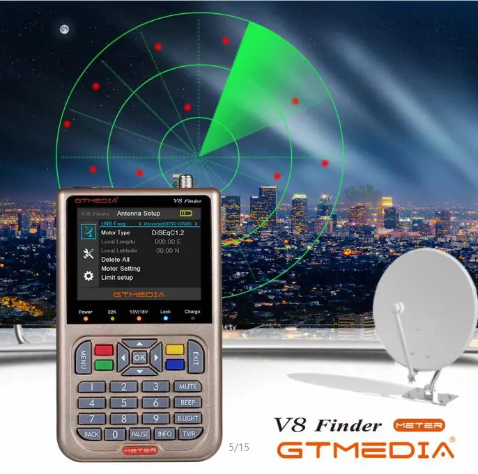 Freesat GTmedia спутниковый искатель V8 Finder HD DVB-S2 SatFinder 3,5 дюймов цветной с батареей 3000 мА V8 Finder FTA Sat Finder