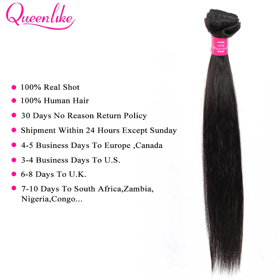 QueenLike продукты перуанские кружева фронтальное Закрытие с пучками человеческих волос не Remy 3 4 прямые пучки волос с фронтальной