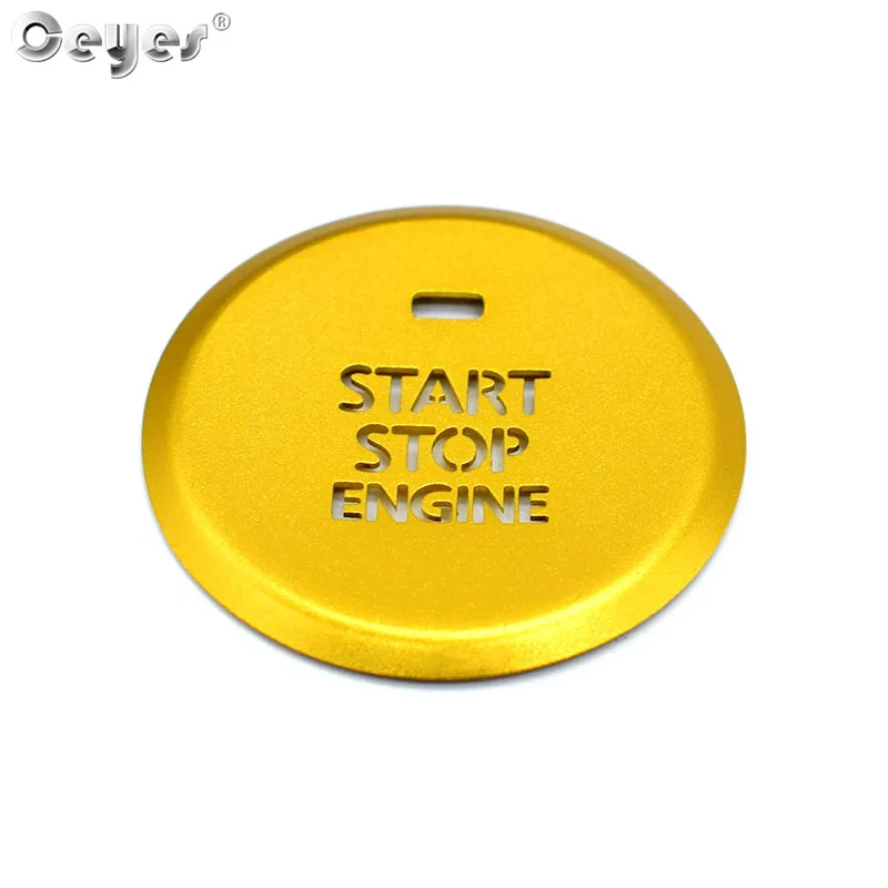 Gold Button Cover Ceyes 1 шт. аксессуары для автомобильных наклеек кольцо для запуска двигателя полупрозрачный выключатель Кнопка крышка подходит для Mazda 3 Axela Авто стиль - Название цвета: Gold Button Cover